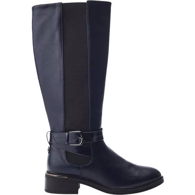 Moda In Pelle 'shanelle' Porvair Biker Boots In Navy - 3
