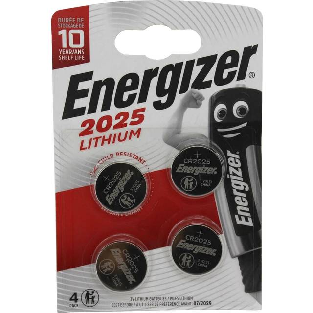 Energizer cr2025 lithium coin cell batteries - pack of 4