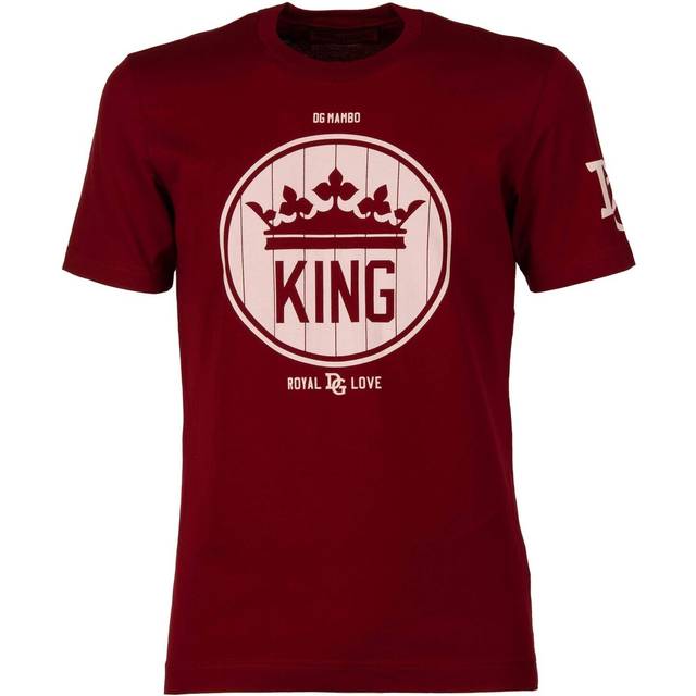 Dolce & gabbana dg royal king amore logo printed cotton t-shirt red 11067