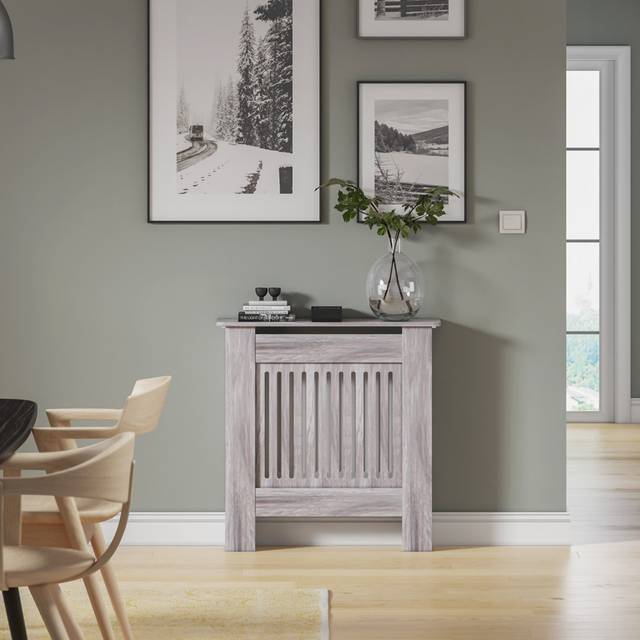Raeford Small Radiator Cover - Grey (82cm H X 78cm W X 19cm D)