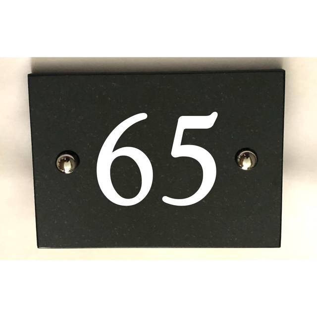 Brumby 10Cm H Stone House Number - Black (10cm H X 14cm W X 1cm D)