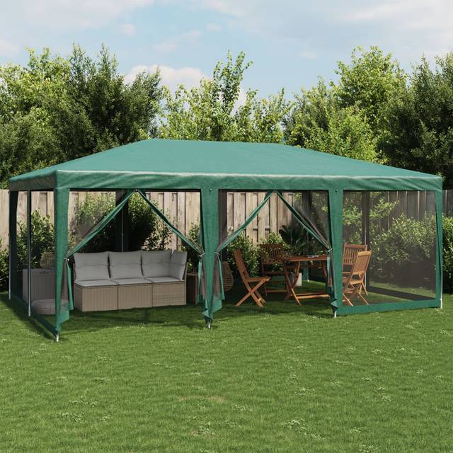Manatuto 3m x 3m Steel Party Tent - Green (280cm H x 600cm W x 400cm D)