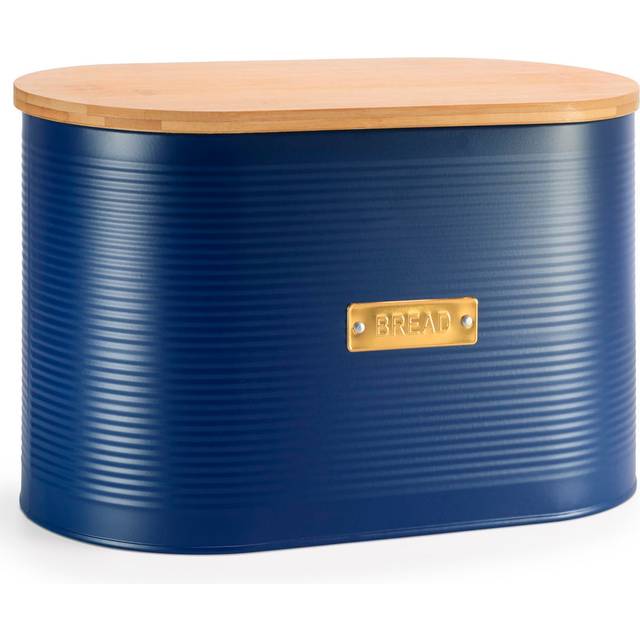 Extra-Large 8L Black Bread Bin with Lid for Bread Storage – Stylish and Spacious. - Navy Blue
