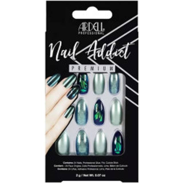 Ardell Nail Addict Green Glitter Chrome False Nails