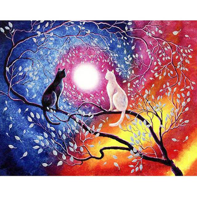 Diamond Painting Cat Animal Pictures Diamond Embroidery Diamond Painting Cross Stitch Home Decor 20X30CM