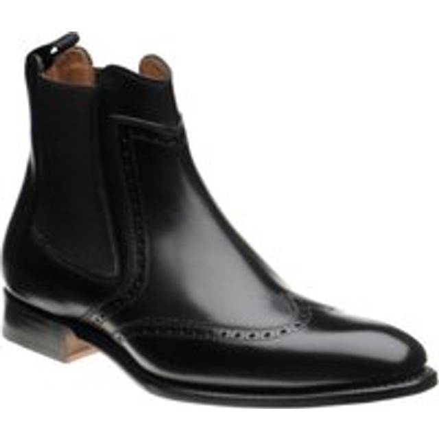 Herring Perry brogue Chelsea boots in Black Calf - 8