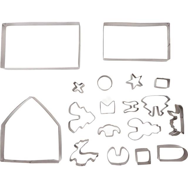 18 PCS Gingerbread House Cookie Cutter Stainless Steel Exquisite 3D Gingerbread House Cookie Mold L