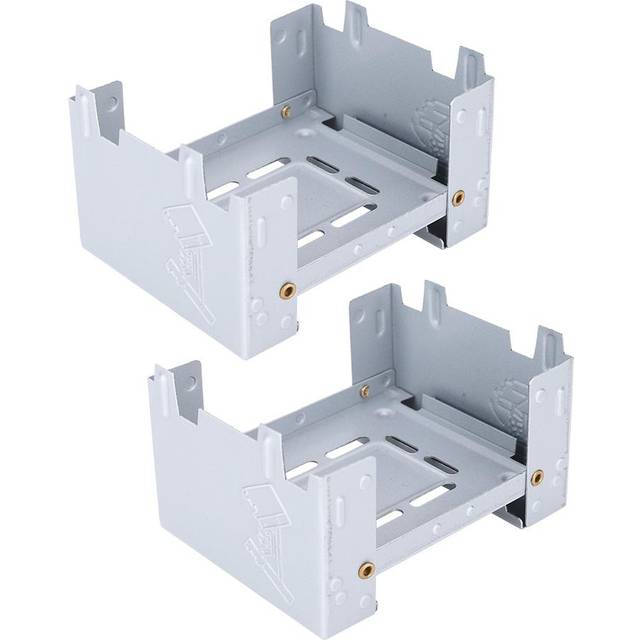 2 Pcs Outdoor Portable Spirit Stove Folding Travel Stove Barbecue StoveSilver silver