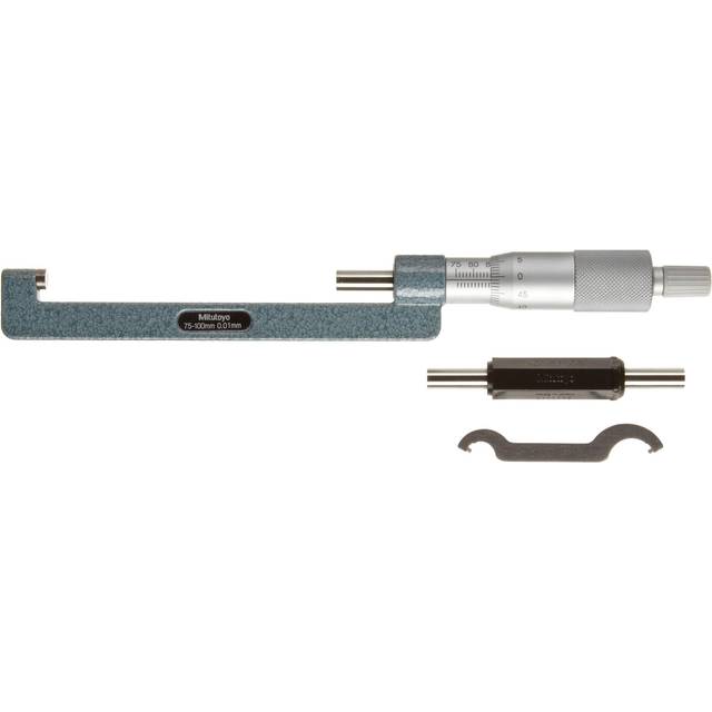 Mitutoyo 147-304 Hub Micrometer, Ratchet Stop, 75-
