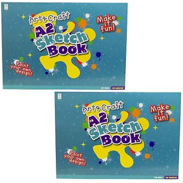 Pack of 2 Kids A2 Art & Craft Sketchbooks | White Paper Extra Large Drawing Pads