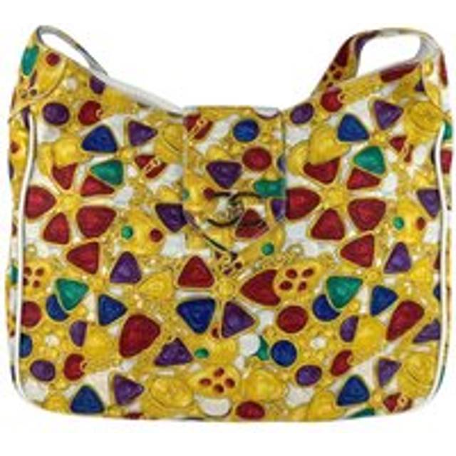 Preloved Vintage Jewel Chain Shoulder Bag Women - Yellow - One Size