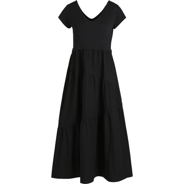 Maxi dress in cotton jersey and poplin - Black
