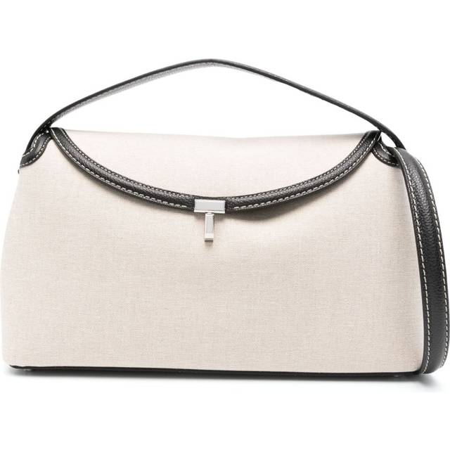 TOTEME - T-Lock top handle bag - women - Fabric/Calf Leather - One Size - Neutrals