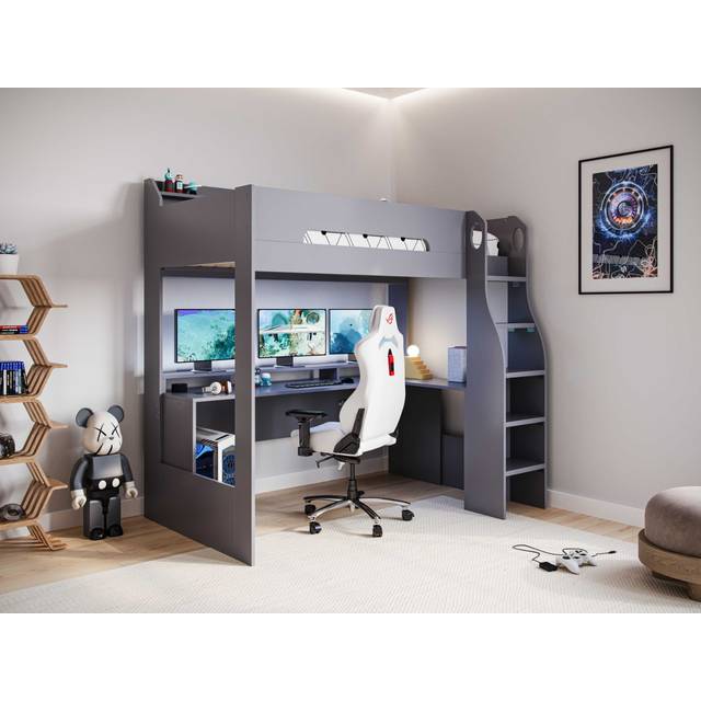 Flair Furniture Flair Skyhigh Gaming High Sleeper Anthracite, Black