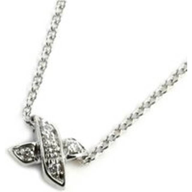 Womens Preloved Kiss Diamond Pendant Necklace Wo - Gold - Metallics - One Size
