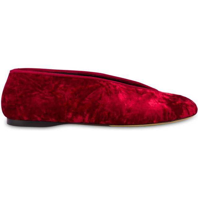 Moschino - velvet ballet flats - women - Calf Leather/Velvet/Calf Leather - 35 - Red