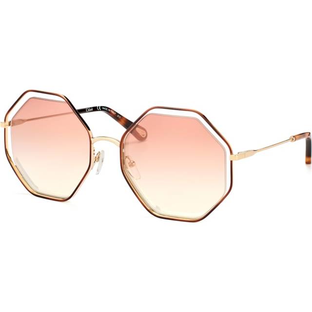 Chloé Poppy CE 132S 205, ROUND Sunglasses, FEMALE - Gold