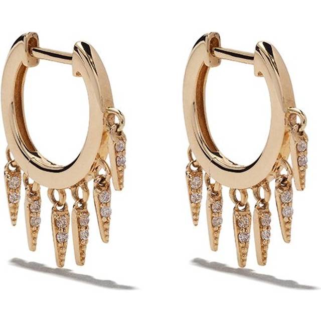 Sydney Evan - 14kt yellow gold Fringe huggie diamond hoop earrings - women - 14kt Gold/Diamond - One Size