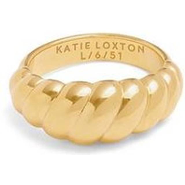 Katie Loxton Harper Twist Waterproof Gold Ring, Gold, Size L, Women