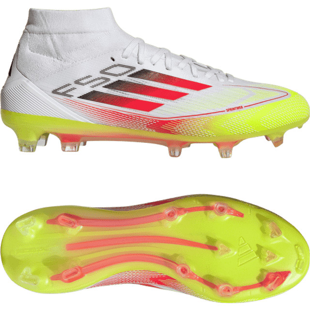 adidas F50 Pro Mid Fg Pure Victory - Vit/lucid Red/gul Dam - Gräs (Fg) - ['Gul'] (36)
