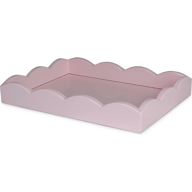 Pale Pink Small Lacquered Scalloped Tray