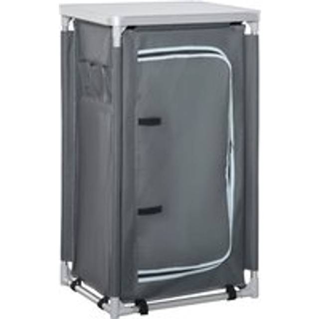 Outsunny 3-Shelf Camping Cupboard Camping Kitchen Station Cook Table