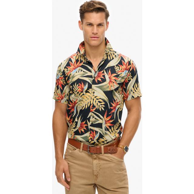 SUPERDRY Hawaiian Print Shirt |Marinblå |XL