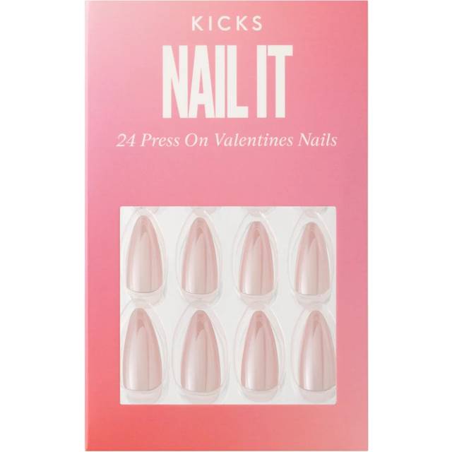 Press On Nails Valentines Pink Glaze