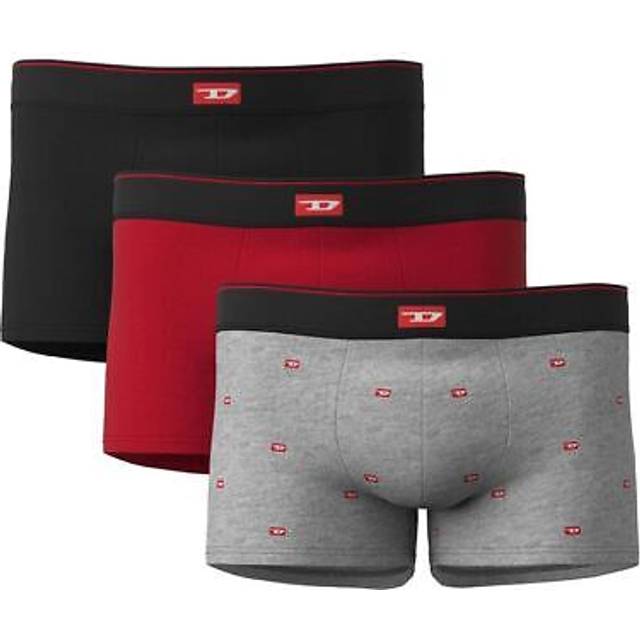 Diesel umbx damien mens short boxer trunks in black 3 packs
