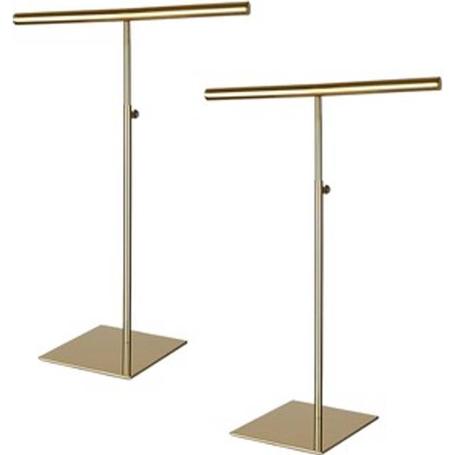 Necklace Holder Jewelry Stand Gold Polished Purse Display 2Pcs Adjustable Height for Necklaces Bangles,Rings