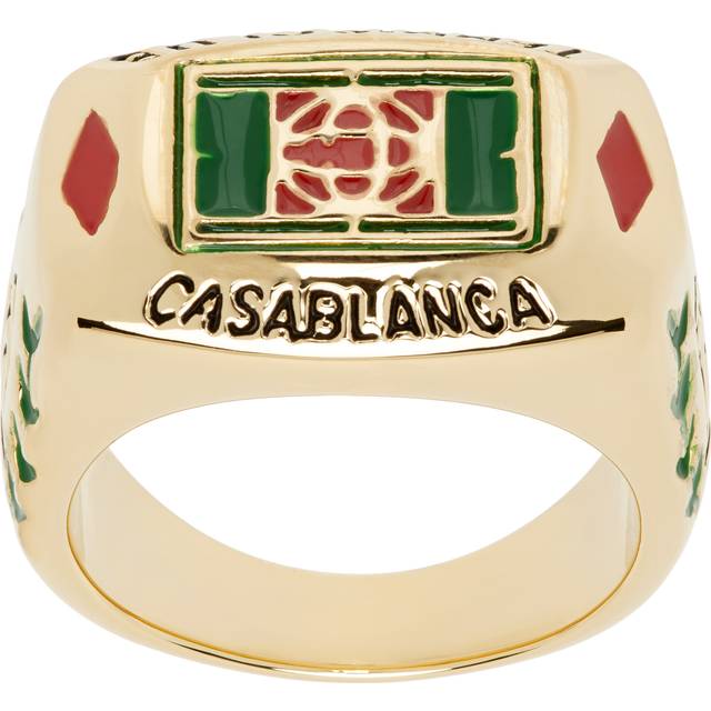 Casablanca Gold Tennis Club Ring - GOLD / GREEN - M
