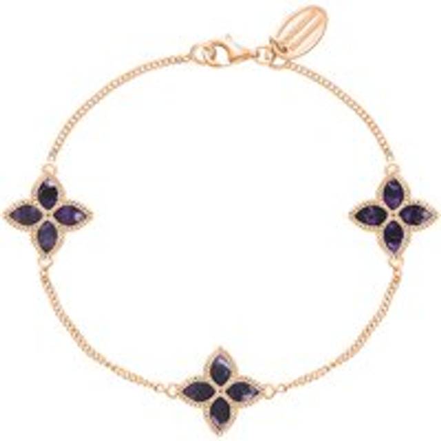 9ct Rose Gold Blue John eden Marquise Flower Bracelet