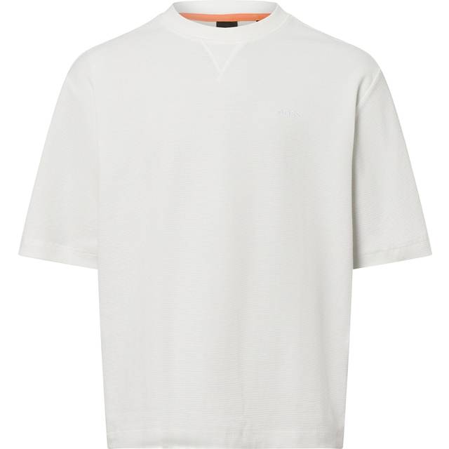 BOSS Waffle Cotton Logo T Shirt White