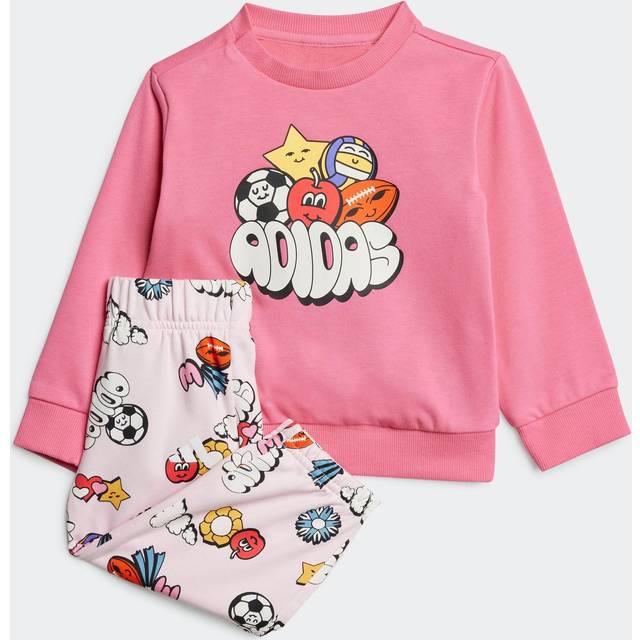 Seasonal Essentials Fun Track Suit Set Kids - Pink Fusion / White - 3-6M