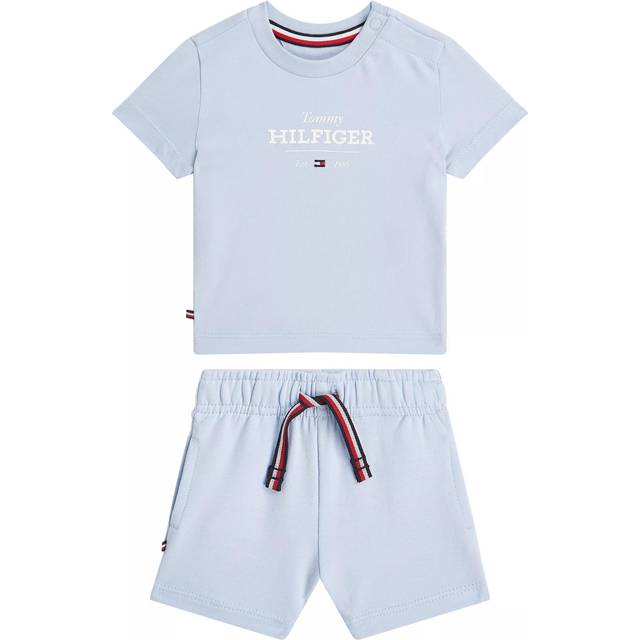 Tommy Hilfiger Baby Logo T-Shirt & Shorts Set, Breezy Blue