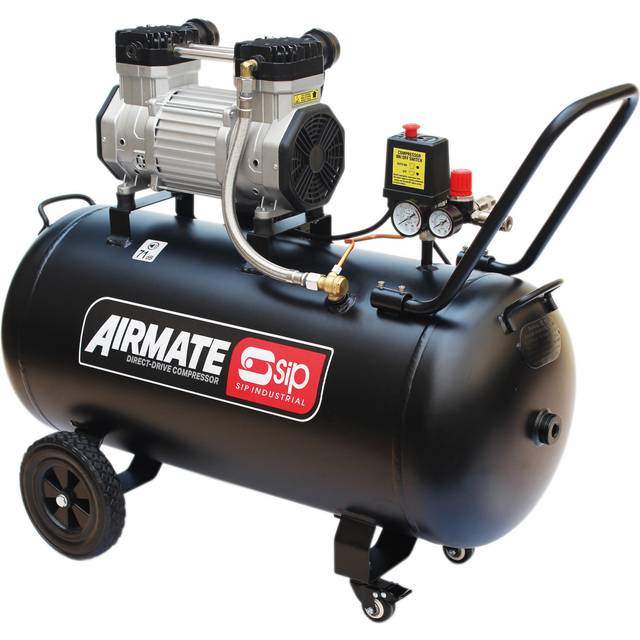 SIP DD 3hp 100L Low Noise Oil Free Direct Drive Compressor - Black