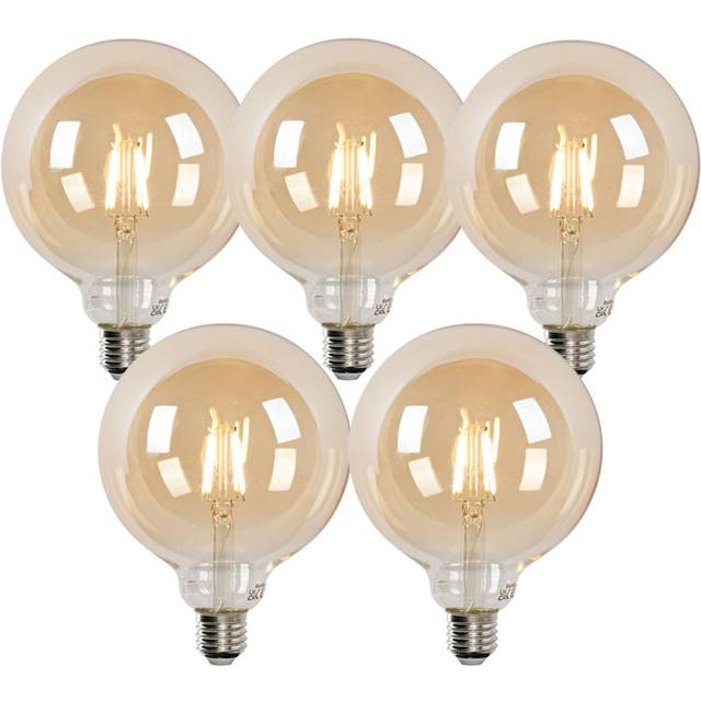 Set om 5 smarta E27 LED-lampor G125 guld 4,9W 470lm 1800-4000K