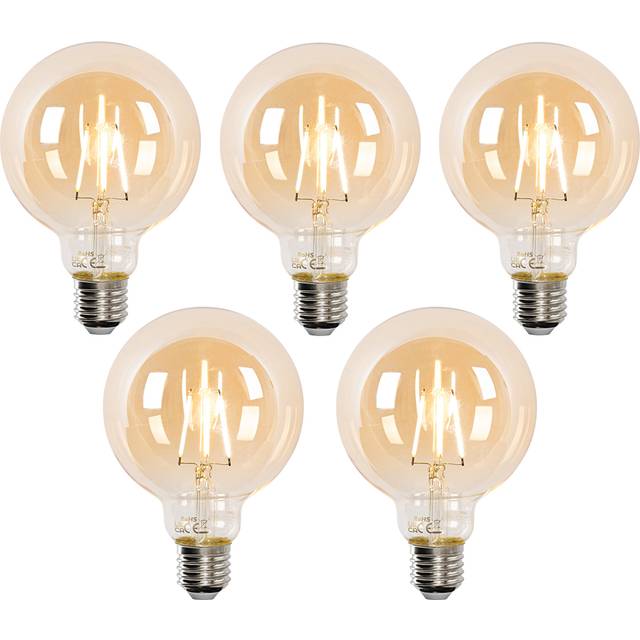 Set of 5 Smart E27 led Bulbs G95 Gold 4.9W 470lm 1800-4000K