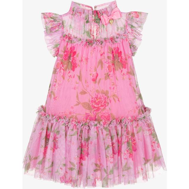Angel's Face Girls Pink Floral Tulle Dress - 3-4 year