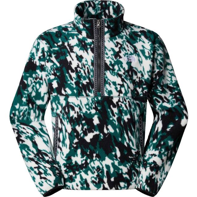 The North Face Mens Relaxed Fit Quarter Zip Fleeski - Colour: 65P1 Deep Nori Trail Grid FL - Size: XL - Green