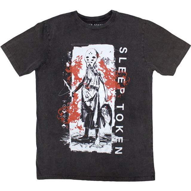 Sleep token unisex stone wash t-shirt: euclid (charcoal grey) (x-large)