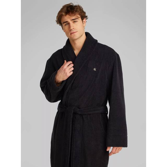 Calvin Klein Cotton-Terry Robe - L-XL - Black