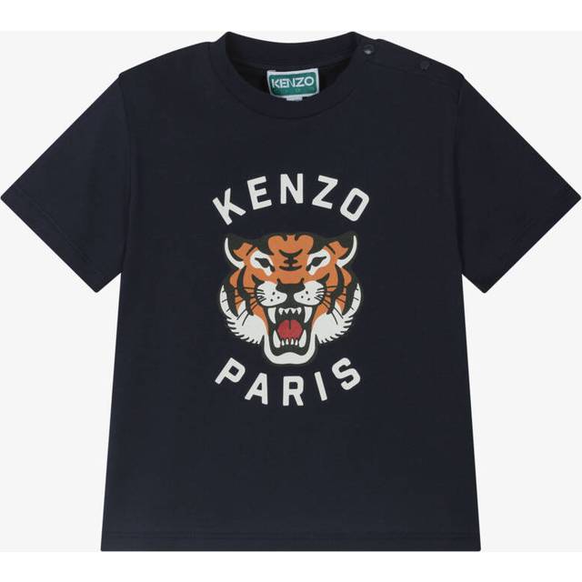Kenzo Kids Navy Blue Cotton Lucky Tiger T-Shirt - 6 month