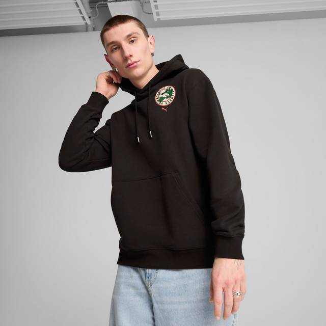 Men's GRAPHICS Super Puma Hoodie, Black, Size XL, Clothing
