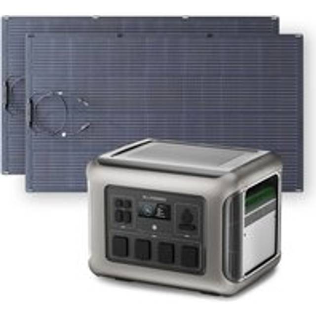 Allpowers - Portable Power Station, Solar Generator 2016Wh LiFePO4 with 2Pcs 200W Flexible Monocrystalline Solar Panel for rv, Home Backup,