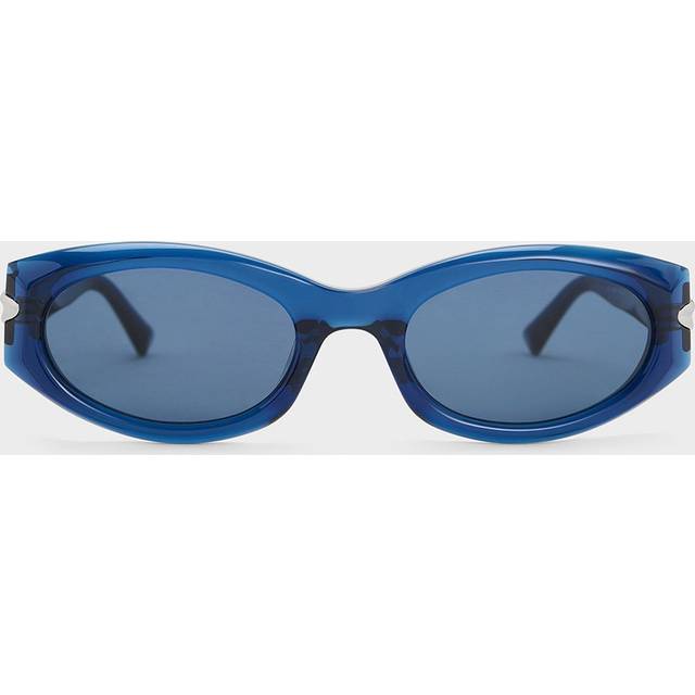 Charles & Keith - Edie Oval Sunglasses - Blue - R