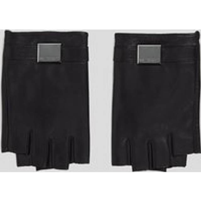 Karl Lagerfeld, K/forever Fingerless Gloves, Woman, Black, Size: L