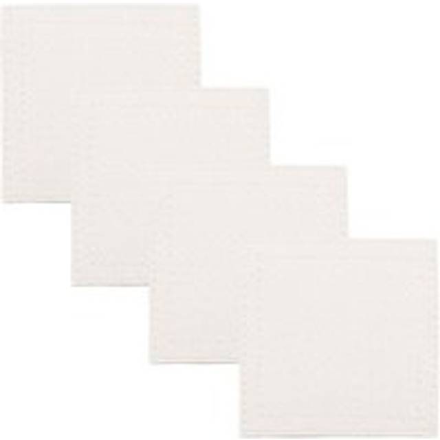 Set Of 4 Faux Leather Coasters Drinks Table Dining Tableware - White