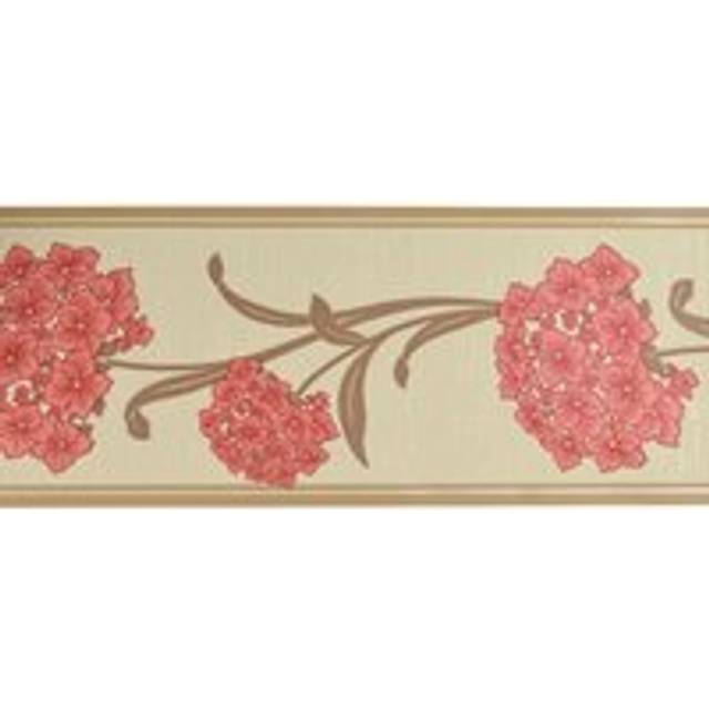 Arthouse - Opera Imogen Border Red Floral Beige Brown Wallpaper Paste The Paper