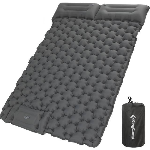 KingCamp Air Mat Double Camping Mat for 2 People with Pillow Connectable Waterproof Tideproof Lightweight Compact Tent Mat Foldable with Storage